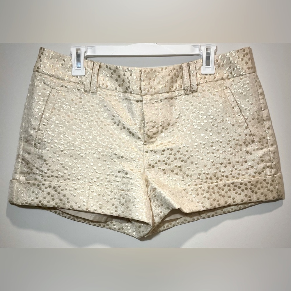 LAUREN CONRAD Metallic Gold Polka Dot Shorts Size 12